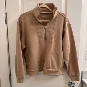 Everlane Women’s Tan Half-Zip Sweater
